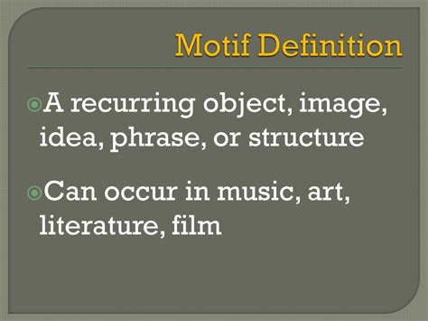 motif definition music How does the motif of a recurring theme in literature and music reflect the deeper human experiences?